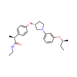 CCNC(=O)[C@@H](C)c1ccc(O[C@@H]2CCN(c3cccc(O[C@@H](C)CC)c3)C2)cc1 ZINC001772583575