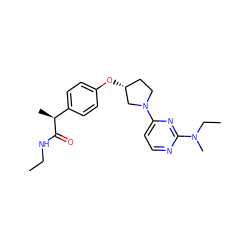 CCNC(=O)[C@@H](C)c1ccc(O[C@@H]2CCN(c3ccnc(N(C)CC)n3)C2)cc1 ZINC001772606505