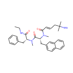 CCNC(=O)[C@@H](Cc1ccccc1)N(C)C(=O)[C@@H](Cc1ccc2ccccc2c1)N(C)C(=O)/C=C/CC(C)(C)N ZINC000027206130