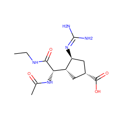 CCNC(=O)[C@@H](NC(C)=O)[C@H]1C[C@@H](C(=O)O)C[C@@H]1N=C(N)N ZINC000013560186