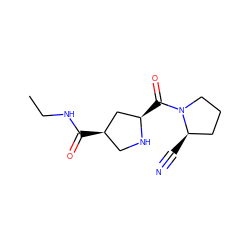 CCNC(=O)[C@@H]1CN[C@H](C(=O)N2CCC[C@H]2C#N)C1 ZINC000028816243