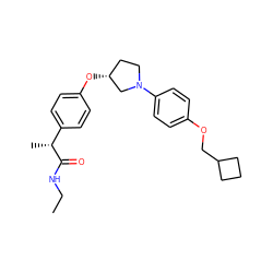 CCNC(=O)[C@H](C)c1ccc(O[C@@H]2CCN(c3ccc(OCC4CCC4)cc3)C2)cc1 ZINC001772581189