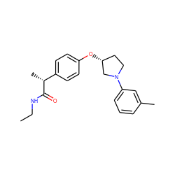 CCNC(=O)[C@H](C)c1ccc(O[C@@H]2CCN(c3cccc(C)c3)C2)cc1 ZINC001772608973