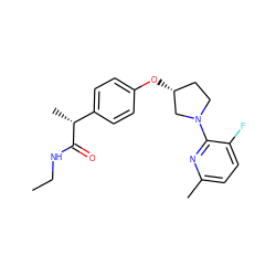 CCNC(=O)[C@H](C)c1ccc(O[C@@H]2CCN(c3nc(C)ccc3F)C2)cc1 ZINC001772589287