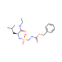 CCNC(=O)[C@H](CC(C)C)N[P@](=O)(O)CNC(=O)OCc1ccccc1 ZINC000095553314
