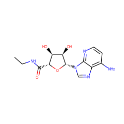 CCNC(=O)[C@H]1O[C@@H](n2cnc3c(N)ccnc32)[C@H](O)[C@@H]1O ZINC000012405781