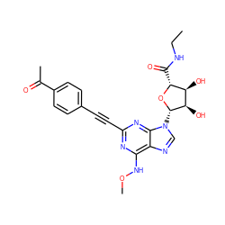 CCNC(=O)[C@H]1O[C@@H](n2cnc3c(NOC)nc(C#Cc4ccc(C(C)=O)cc4)nc32)[C@H](O)[C@@H]1O ZINC000034800896