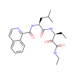 CCNC(=O)C(=O)[C@H](CC)NC(=O)[C@H](CC(C)C)NC(=O)c1nccc2ccccc12 ZINC000013759595