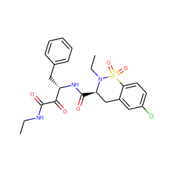 CCNC(=O)C(=O)[C@H](Cc1ccccc1)NC(=O)[C@@H]1Cc2cc(Cl)ccc2S(=O)(=O)N1CC ZINC000025986729