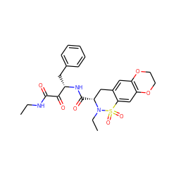 CCNC(=O)C(=O)[C@H](Cc1ccccc1)NC(=O)[C@@H]1Cc2cc3c(cc2S(=O)(=O)N1CC)OCCO3 ZINC000025986075