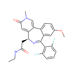 CCNC(=O)C[C@@H]1N=C(c2c(F)cccc2F)c2cc(OC)ccc2-c2cn(C)c(=O)cc21 ZINC001772648780