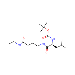 CCNC(=O)CCCNC(=O)[C@H](CC(C)C)NC(=O)OC(C)(C)C ZINC000026749078