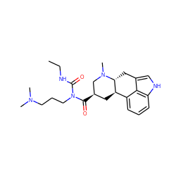 CCNC(=O)N(CCCN(C)C)C(=O)[C@@H]1C[C@@H]2c3cccc4[nH]cc(c34)C[C@H]2N(C)C1 ZINC000034800941