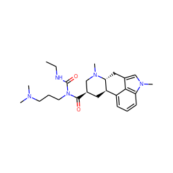 CCNC(=O)N(CCCN(C)C)C(=O)[C@@H]1C[C@@H]2c3cccc4c3c(cn4C)C[C@H]2N(C)C1 ZINC000095584549