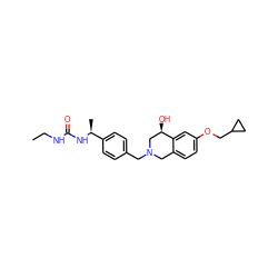 CCNC(=O)N[C@@H](C)c1ccc(CN2Cc3ccc(OCC4CC4)cc3[C@H](O)C2)cc1 ZINC001772636600