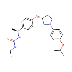 CCNC(=O)N[C@@H](C)c1ccc(O[C@@H]2CCN(c3ccc(OC(C)C)cc3)C2)cc1 ZINC001772620299