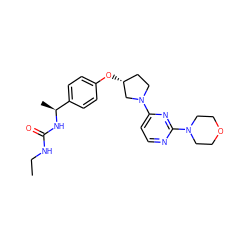 CCNC(=O)N[C@@H](C)c1ccc(O[C@@H]2CCN(c3ccnc(N4CCOCC4)n3)C2)cc1 ZINC000261105029