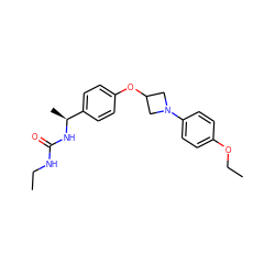 CCNC(=O)N[C@@H](C)c1ccc(OC2CN(c3ccc(OCC)cc3)C2)cc1 ZINC000142290358