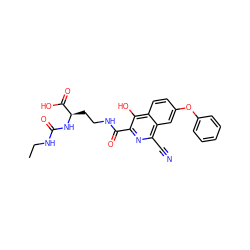 CCNC(=O)N[C@H](CCNC(=O)c1nc(C#N)c2cc(Oc3ccccc3)ccc2c1O)C(=O)O ZINC000146772201