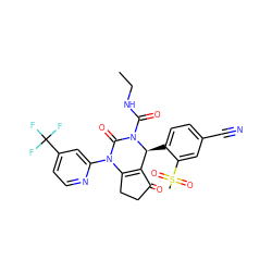 CCNC(=O)N1C(=O)N(c2cc(C(F)(F)F)ccn2)C2=C(C(=O)CC2)[C@@H]1c1ccc(C#N)cc1S(C)(=O)=O ZINC001772632362