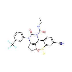 CCNC(=O)N1C(=O)N(c2cccc(C(F)(F)F)c2)C2=C(C(=O)CC2)[C@@H]1c1ccc(C#N)cc1[S@+](C)[O-] ZINC001772653224