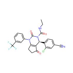 CCNC(=O)N1C(=O)N(c2cccc(C(F)(F)F)c2)C2=C(C(=O)CC2)[C@@H]1c1ccc(C#N)cc1Cl ZINC001772651907