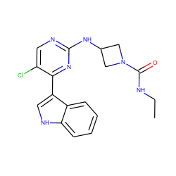 CCNC(=O)N1CC(Nc2ncc(Cl)c(-c3c[nH]c4ccccc34)n2)C1 ZINC000028896485