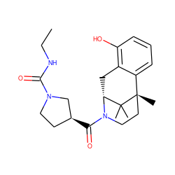 CCNC(=O)N1CC[C@H](C(=O)N2CC[C@@]3(C)c4cccc(O)c4C[C@@H]2C3(C)C)C1 ZINC000205474543