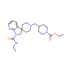 CCNC(=O)N1CC2(CCN(CC3CCN(C(=O)OCC)CC3)CC2)c2cccnc21 ZINC000207525149