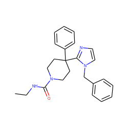 CCNC(=O)N1CCC(c2ccccc2)(c2nccn2Cc2ccccc2)CC1 ZINC000096310714