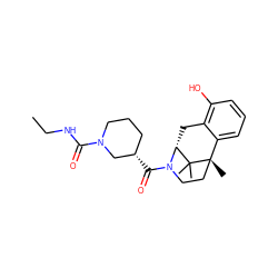 CCNC(=O)N1CCC[C@H](C(=O)N2CC[C@@]3(C)c4cccc(O)c4C[C@@H]2C3(C)C)C1 ZINC000197895931