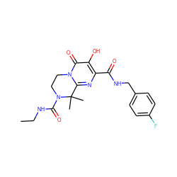 CCNC(=O)N1CCn2c(nc(C(=O)NCc3ccc(F)cc3)c(O)c2=O)C1(C)C ZINC000036519991