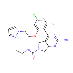 CCNC(=O)N1Cc2nc(N)nc(-c3c(Cl)cc(Cl)cc3OCCn3cccn3)c2C1 ZINC000071317953