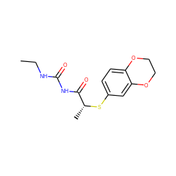 CCNC(=O)NC(=O)[C@@H](C)Sc1ccc2c(c1)OCCO2 ZINC000006497199