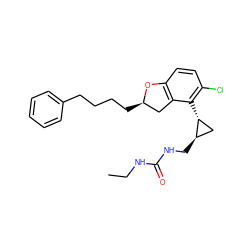 CCNC(=O)NC[C@@H]1C[C@H]1c1c(Cl)ccc2c1C[C@@H](CCCCc1ccccc1)O2 ZINC000028134974