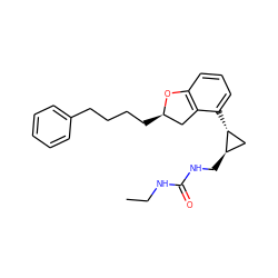 CCNC(=O)NC[C@@H]1C[C@H]1c1cccc2c1C[C@@H](CCCCc1ccccc1)O2 ZINC000028134818