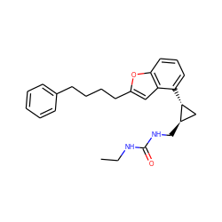 CCNC(=O)NC[C@@H]1C[C@H]1c1cccc2oc(CCCCc3ccccc3)cc12 ZINC000028384732