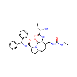 CCNC(=O)NC[C@H]1CC[C@H]2CC[C@@H](C(=O)NC(c3ccccc3)c3ccccc3)N2C(=O)[C@H]1NC(=O)[C@@H](N)CC ZINC000049722997