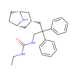 CCNC(=O)NCC(C[C@@H]1C[C@@H]2CC[C@H](C1)N2C)(c1ccccc1)c1ccccc1 ZINC000103229903