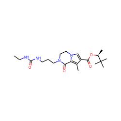 CCNC(=O)NCCCN1CCn2cc(C(=O)O[C@@H](C)C(C)(C)C)c(C)c2C1=O ZINC000028570977