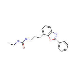 CCNC(=O)NCCCc1cccc2nc(-c3ccccc3)oc12 ZINC000027215220