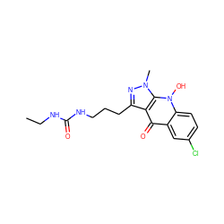 CCNC(=O)NCCCc1nn(C)c2c1c(=O)c1cc(Cl)ccc1n2O ZINC000014959920