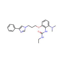 CCNC(=O)Nc1c(OCCCn2cnc(-c3ccccc3)c2)cccc1N(C)C ZINC000013827512