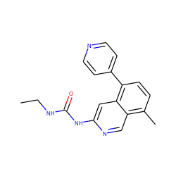 CCNC(=O)Nc1cc2c(-c3ccncc3)ccc(C)c2cn1 ZINC000165008096