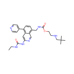 CCNC(=O)Nc1cc2c(-c3ccncc3)ccc(CNC(=O)OCCNCC(C)(C)C)c2cn1 ZINC001772628820