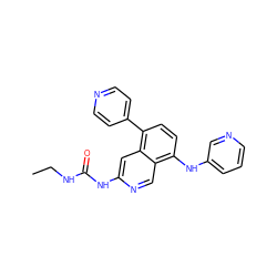 CCNC(=O)Nc1cc2c(-c3ccncc3)ccc(Nc3cccnc3)c2cn1 ZINC000072317347