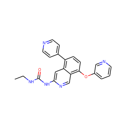 CCNC(=O)Nc1cc2c(-c3ccncc3)ccc(Oc3cccnc3)c2cn1 ZINC000165248920