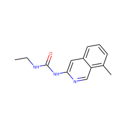 CCNC(=O)Nc1cc2cccc(C)c2cn1 ZINC001772583764