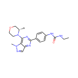 CCNC(=O)Nc1ccc(-c2nc(N3CCOC[C@@H]3C)c3c(cnn3C)n2)cc1 ZINC000096283253