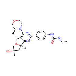 CCNC(=O)Nc1ccc(-c2nc(N3CCOC[C@@H]3C)c3c(n2)[C@@](C)(CC(C)(C)O)OC3)cc1 ZINC000071317965